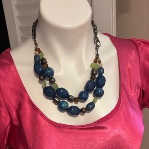 Elegant Blue Beaded Necklace